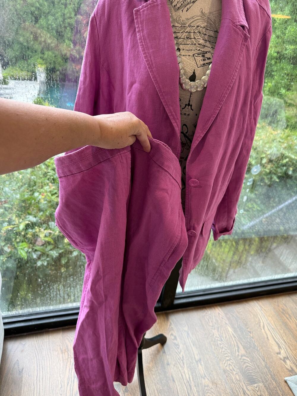 J. Jill I LOVE LINEN Suit XL Pink / Purple EUC